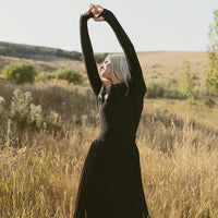 ELEMENTS Black Metallic Knit Turtleneck