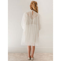 Petite Amalie  Ivory Lace Applique Tulle Baydoll Dress
