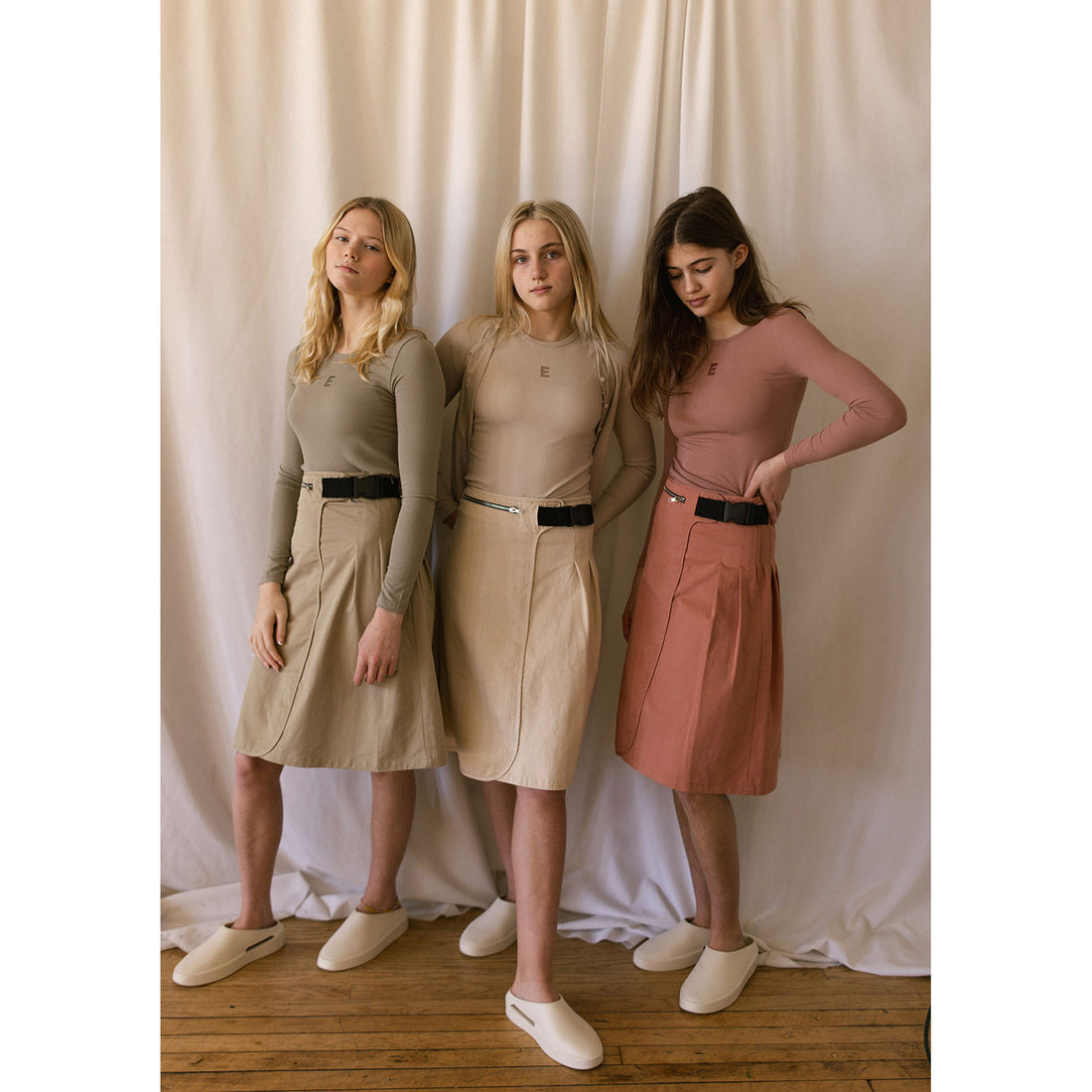 Elements Rust Buckle Pleat Skirt