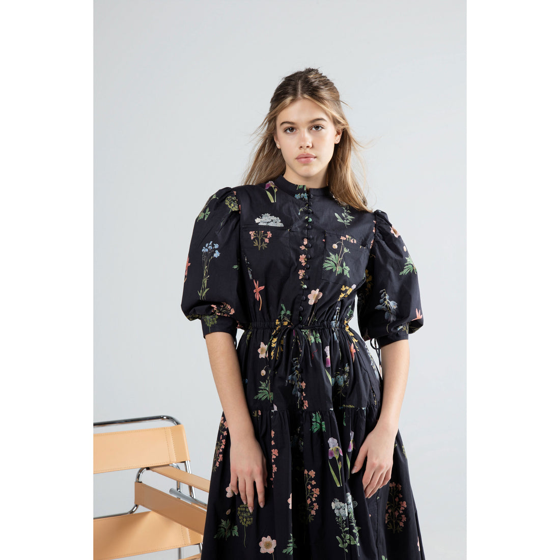 HEV Black Belted Tuck Dress