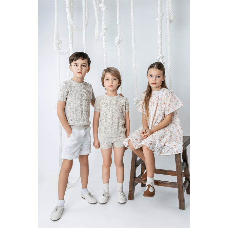 Noma Light Blue Marled Textured Knit Set