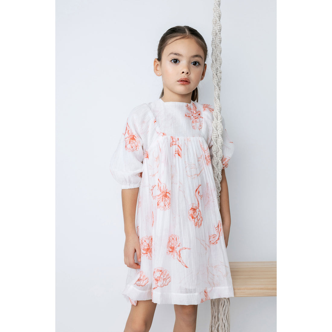 Noma Peach Printed Floral Dress
