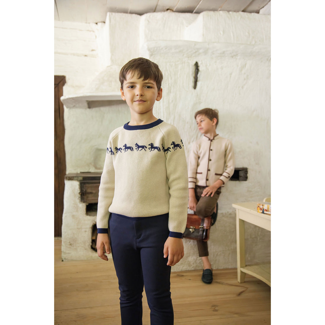 Belati  Stone Jacquard Horse Knit Sweater