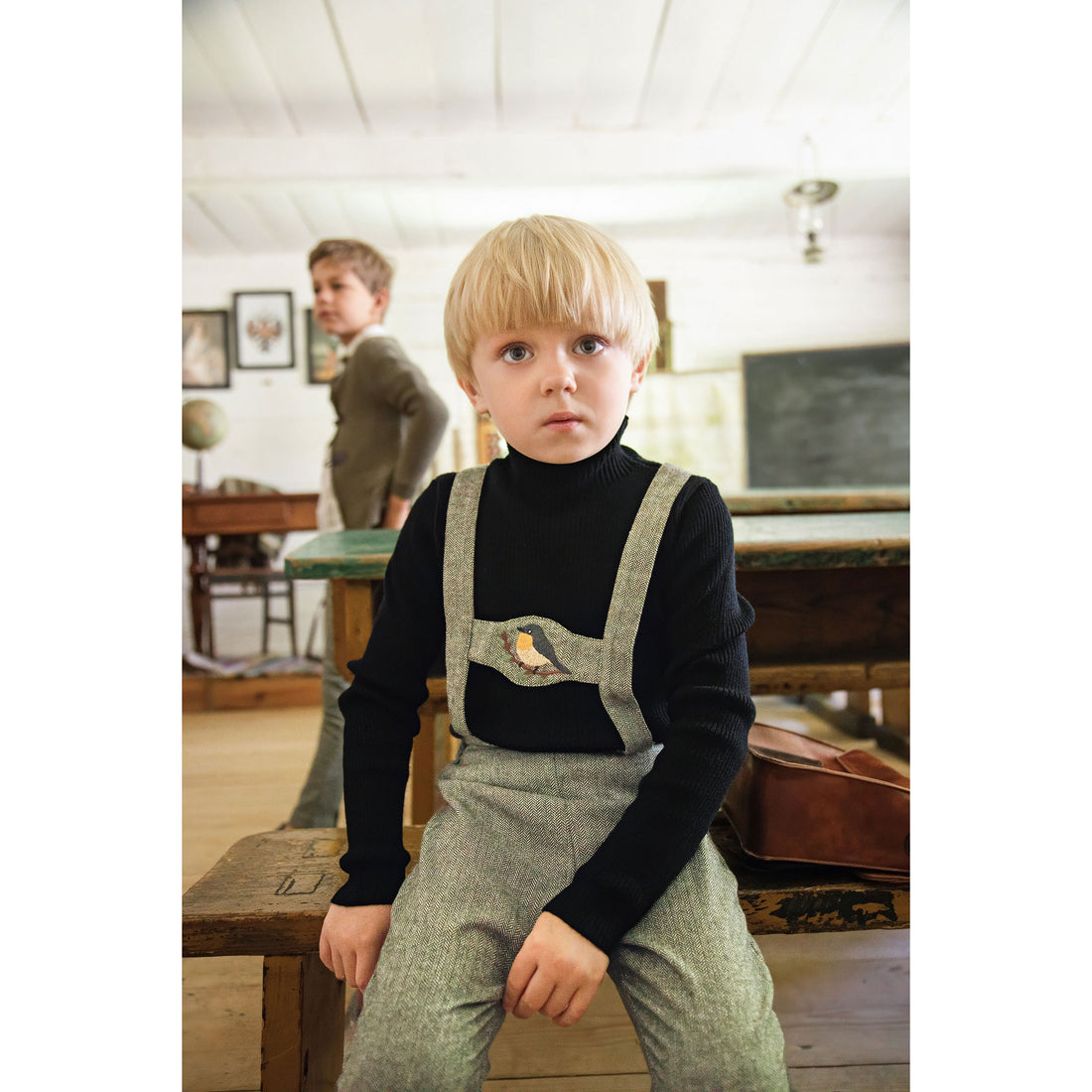 Belati  Olive Bird Embroidered H Bar Overall