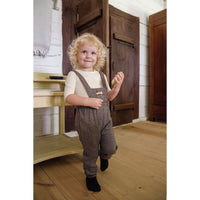 Belati  Brown Bird Embroidered Bib Romper