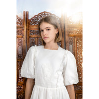 HEV White Crochet Detail Dress