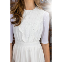 HEV White V Bib Eyelet Dress