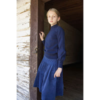 Belati  Navy Smocked Taffeta Skirt