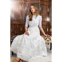HEV White V Bib Eyelet Dress