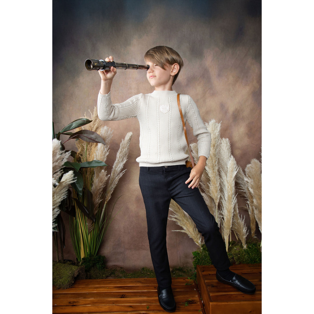 Belati Ivory Mock Neck Cable Knit