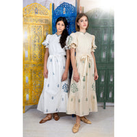 HEV White Embroidered Flower Dress