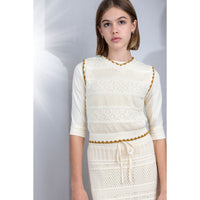 HEV Vanilla Knit Vest And Skirt Set