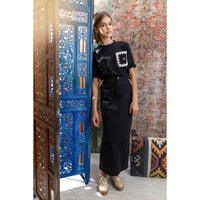 HEV Black Crochet Pocket T-Shirt