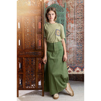 HEV Olive Binding Stitch Skirt