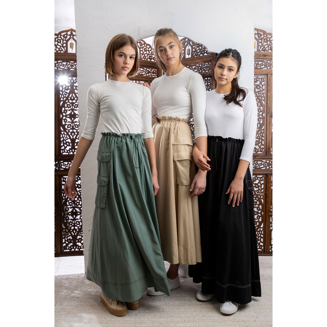 HEV Beige Toggle Skirt