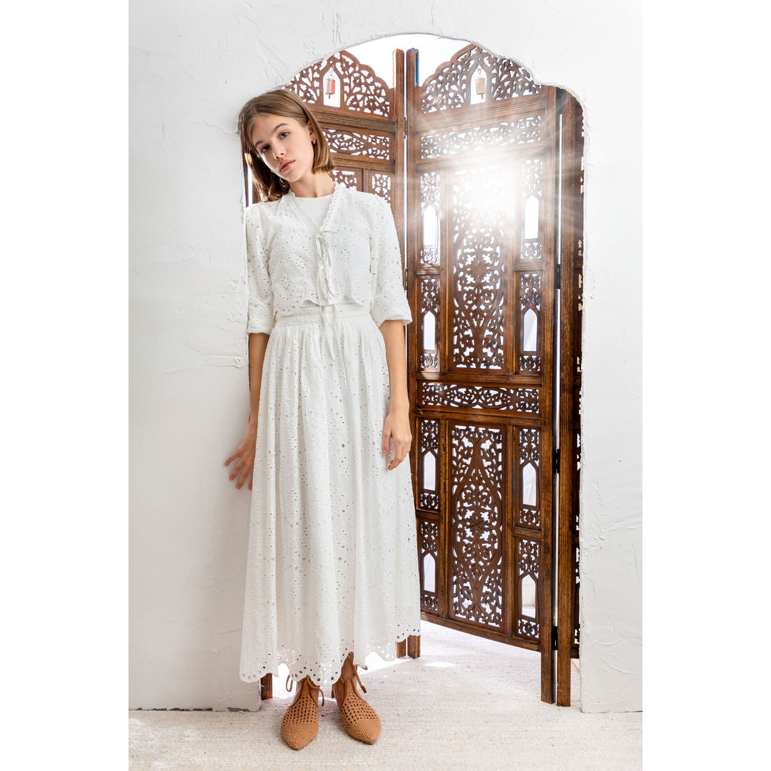 HEV White Eyelet Skirt