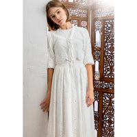 HEV White Eyelet Bolero