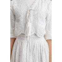HEV White Eyelet Bolero