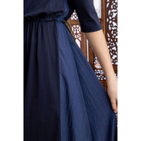 HEV Navy Denim Panelled Toggle Dress