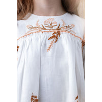 Noma Peach Embroirered Bib Dress