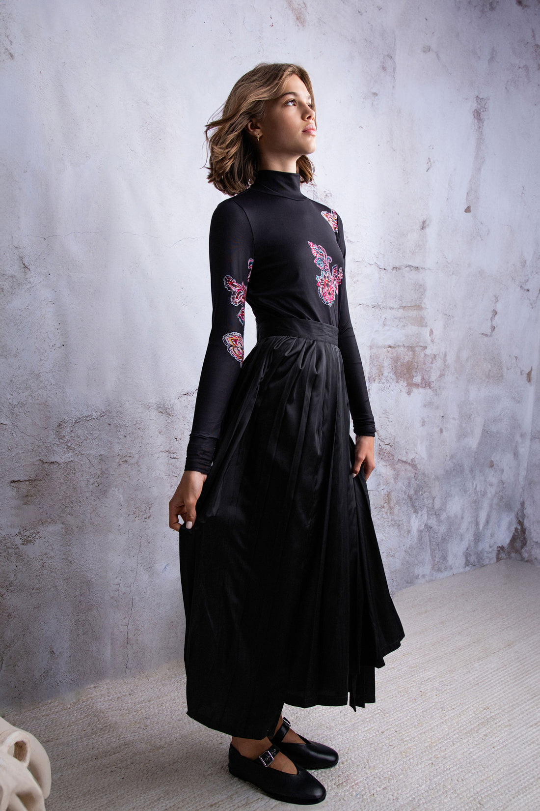 HEV Black Paisley Mesh Blouse
