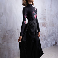 HEV Black Paisley Mesh Blouse