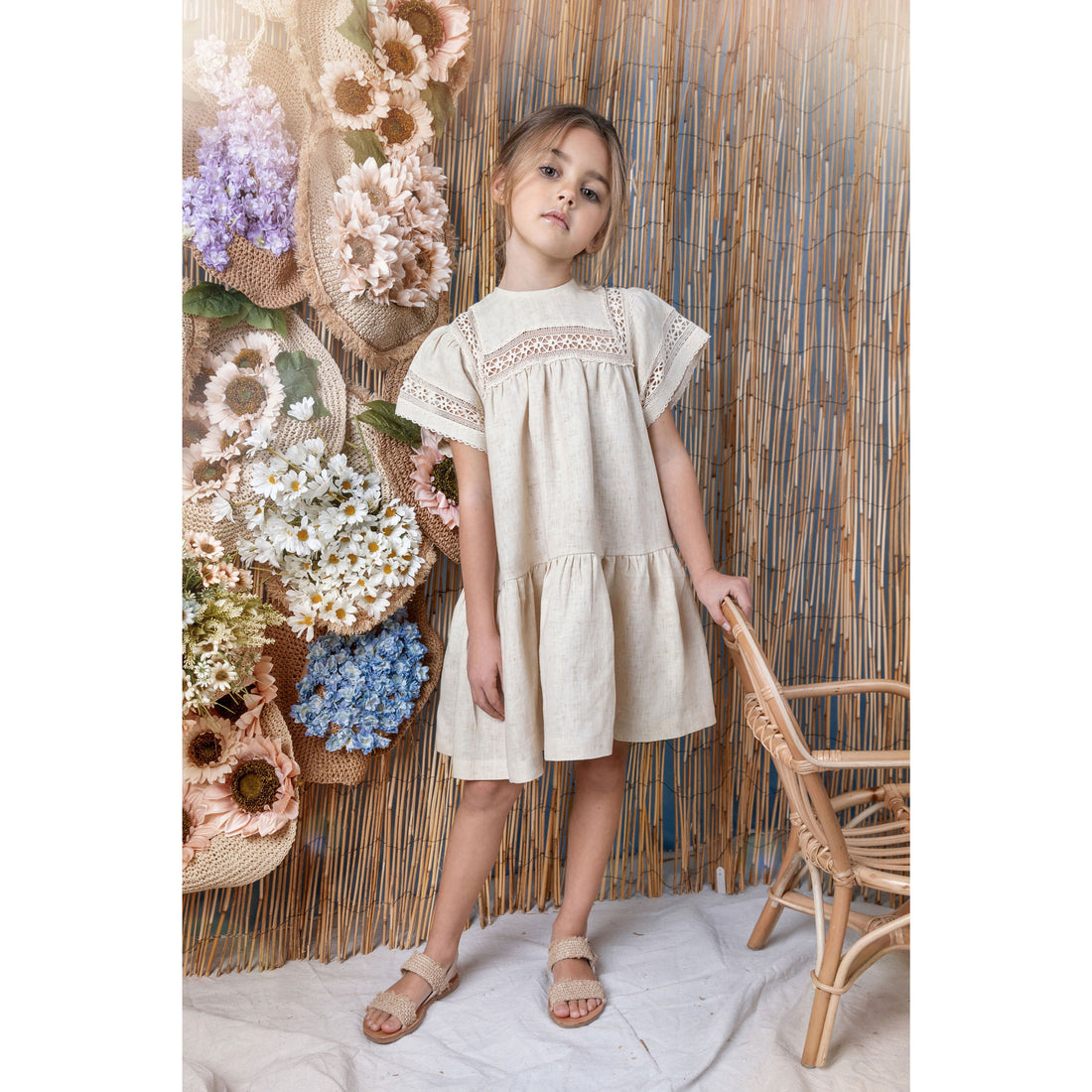 Noma Oatmeal Ribbon Detail Dress
