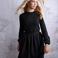 HEV Black Knit Waist Tie Dress