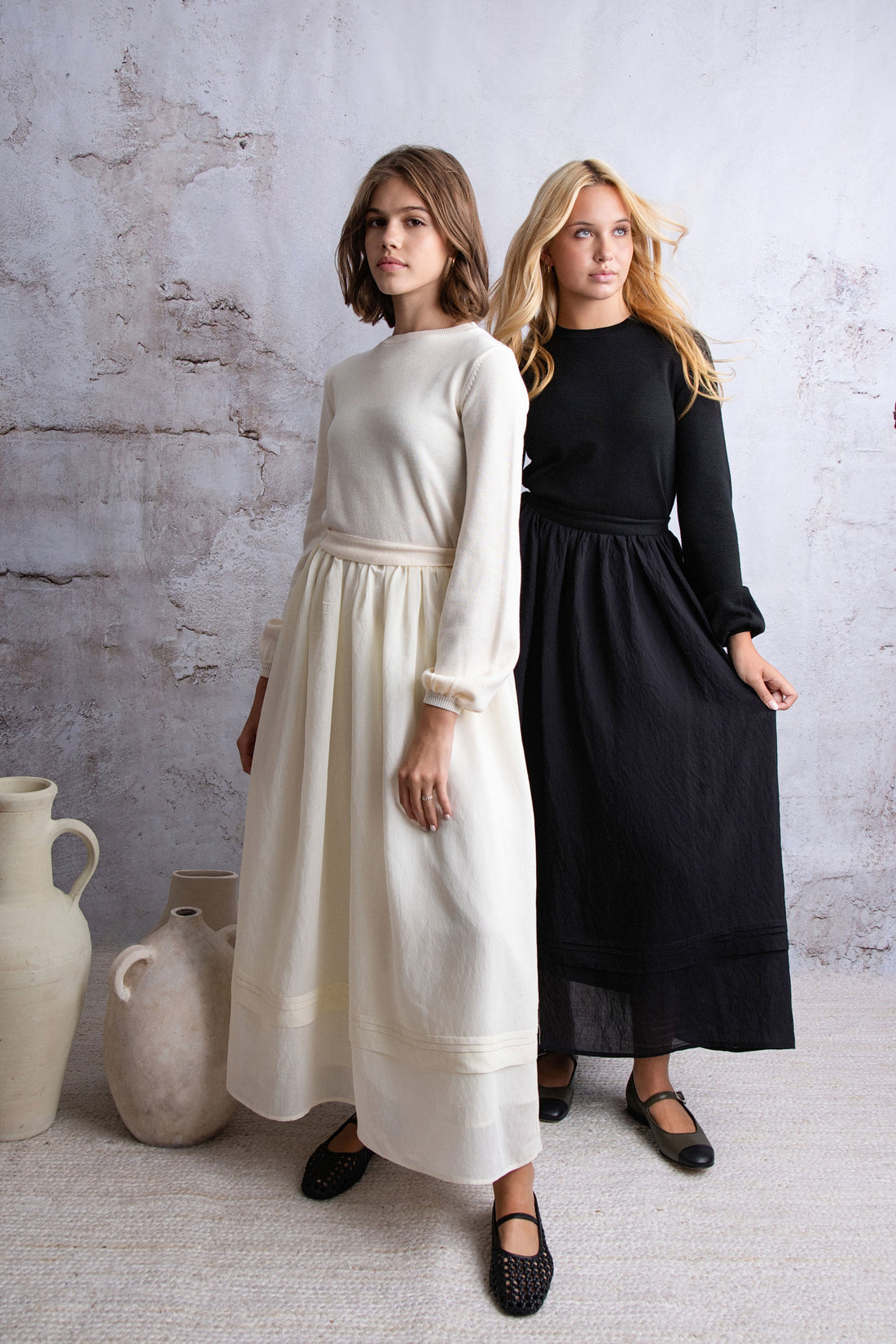 HEV Black Knit Waist Tie Dress