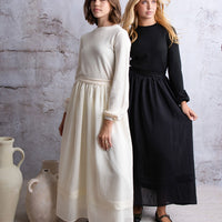 HEV Black Knit Waist Tie Dress