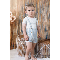 Noma Light Blue/ Sand Striped H Bar Overall