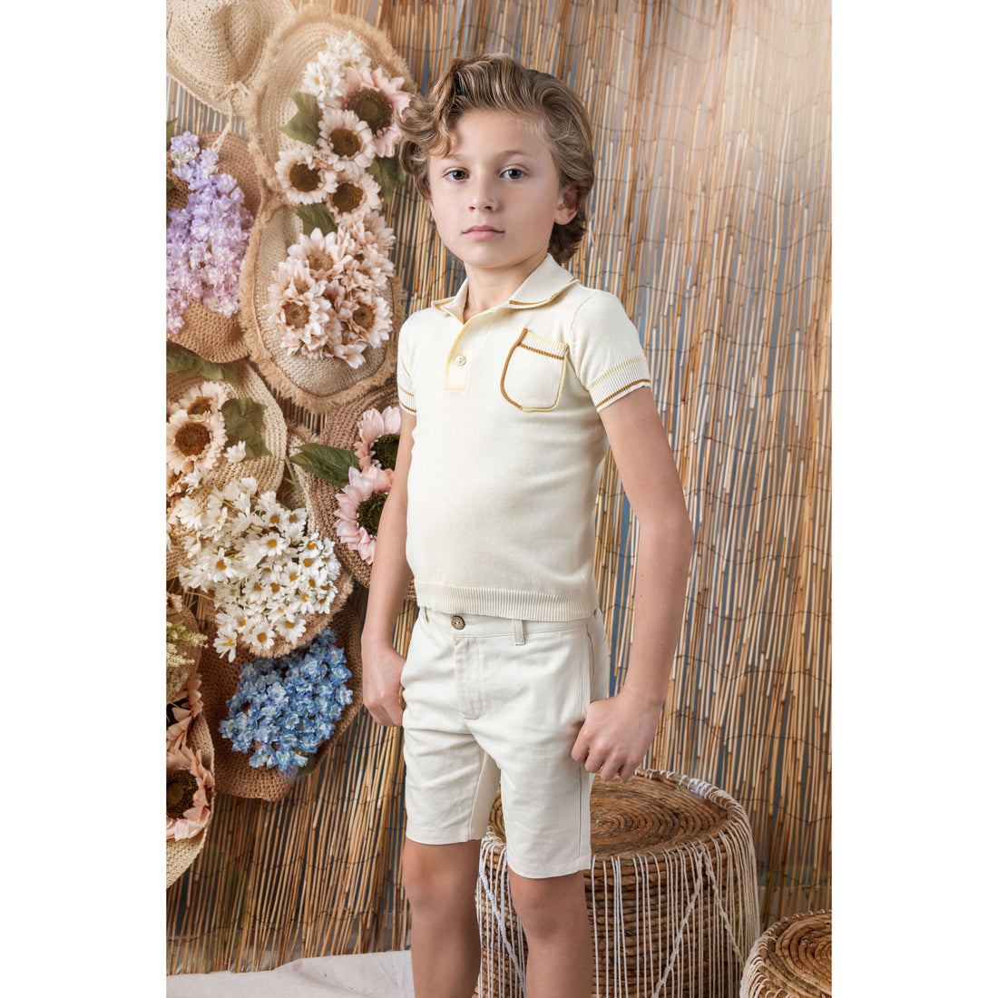 Noma Golden Binding Detail Knit Polo