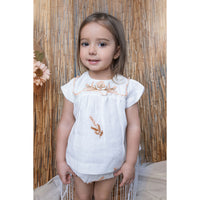 Noma Peach Embroirered Bib Baby Set