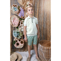 Noma Sage Binding Detail Knit Polo