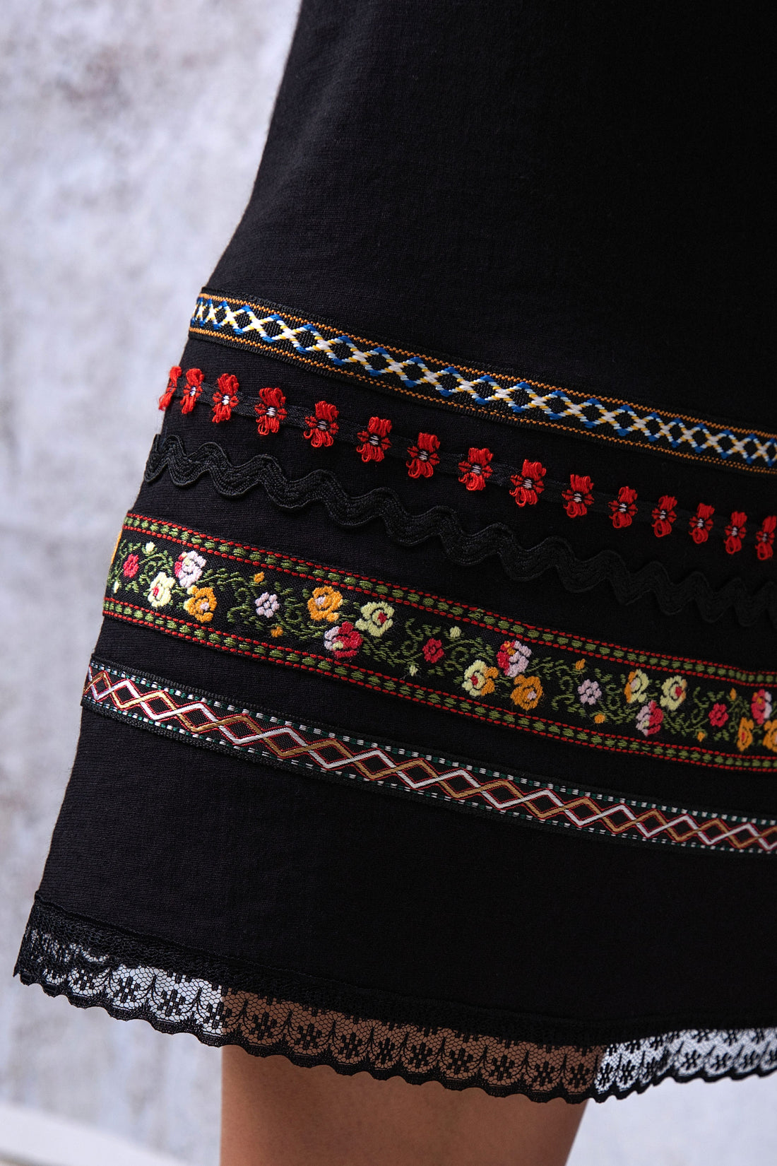HEV Black Ribbon Detail Skirt