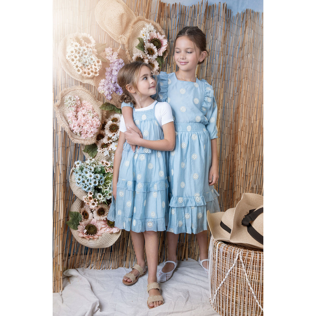Noma Light Blue Embroidered Frill Detail Jumper