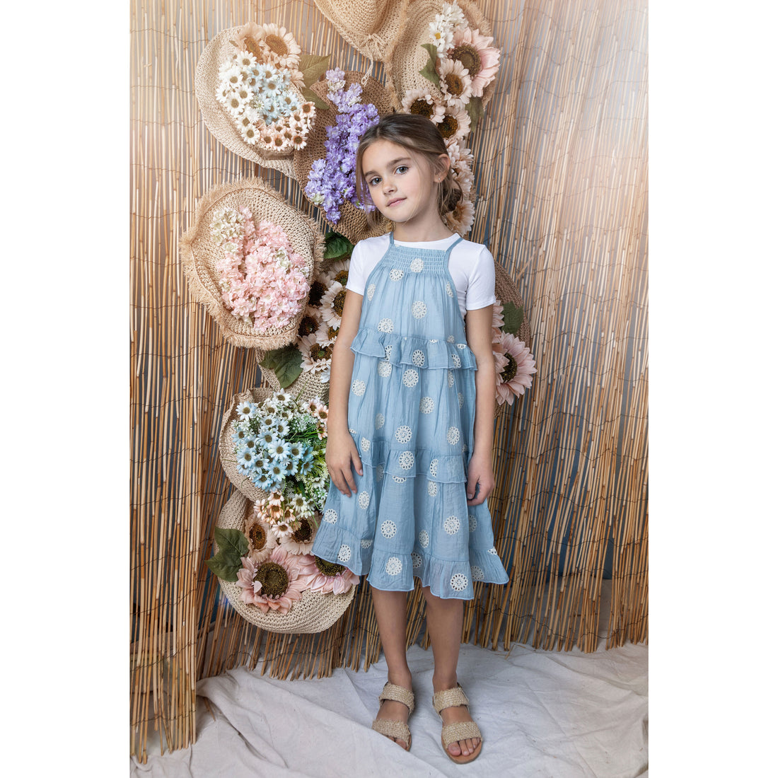 Noma Light Blue Embroidered Frill Detail Jumper