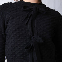 HEV Black Bow Tie Cardigan