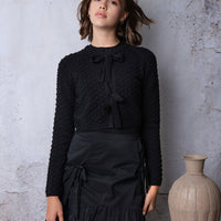 HEV Black Bow Tie Cardigan
