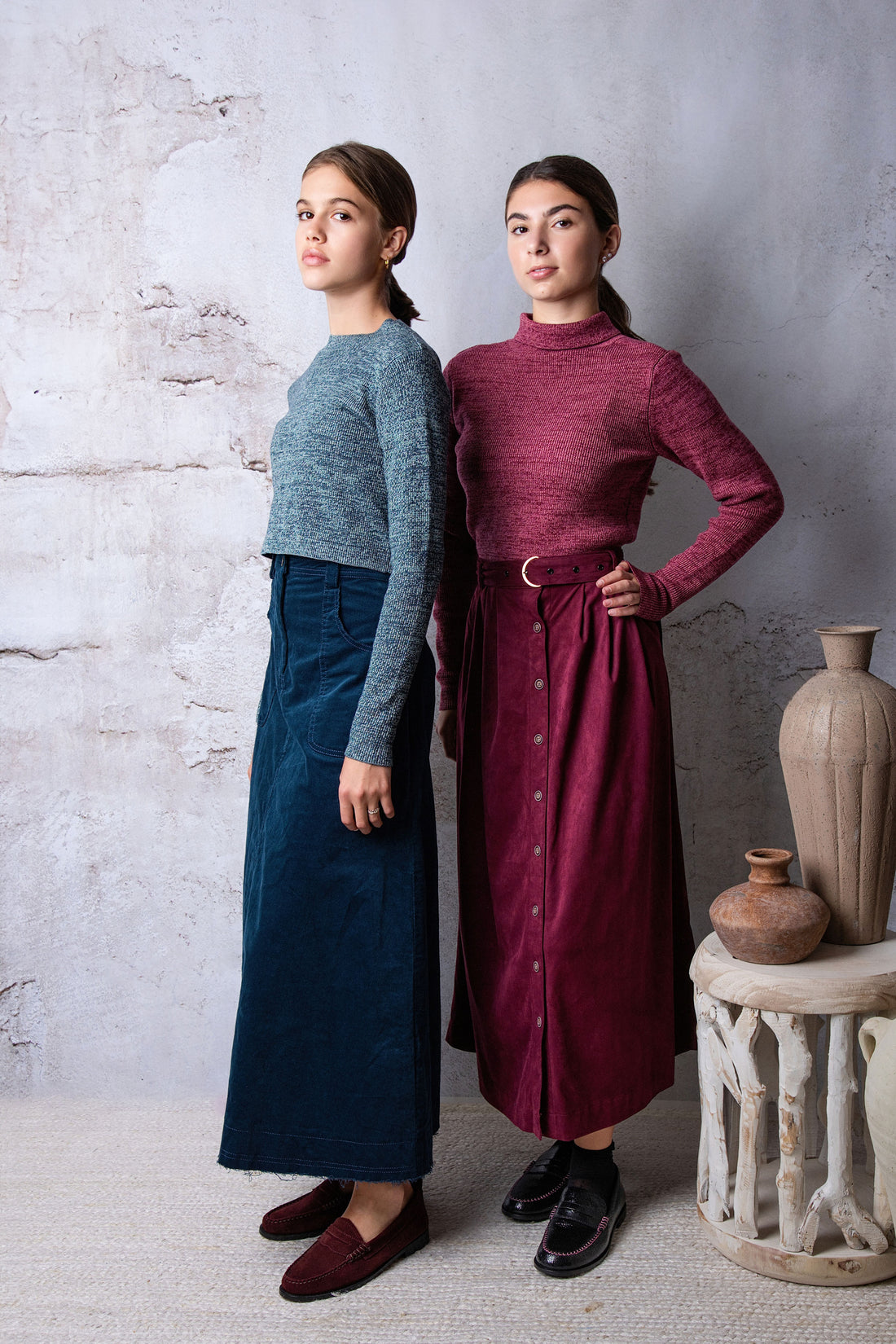 HEV Raspberry Striped Ribbed Turtleneck