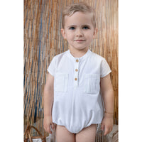 Noma White Pleat Pocket Shirt Romper