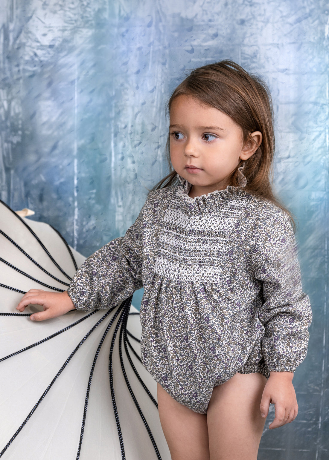 Noma Olive Intricate Smocked Romper