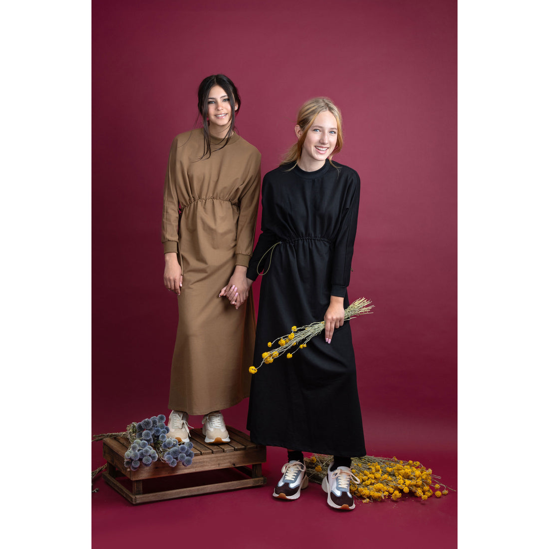 Hev Golden Rod Toggle Waist Sweat Dress Ladida Hev Golden Rod Toggle Waist Sweat Dress Ladida