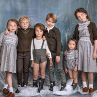Noma Olive Intricate Smocked Romper