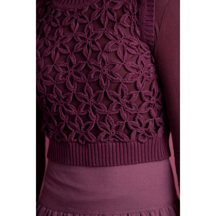 Hev Burgundy Floral Vest
