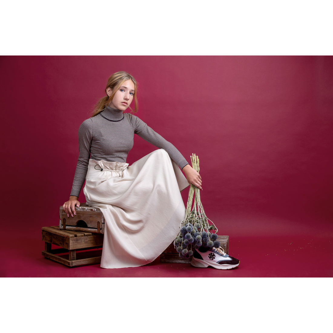 Hev Vanilla Toggle Waist Skirt