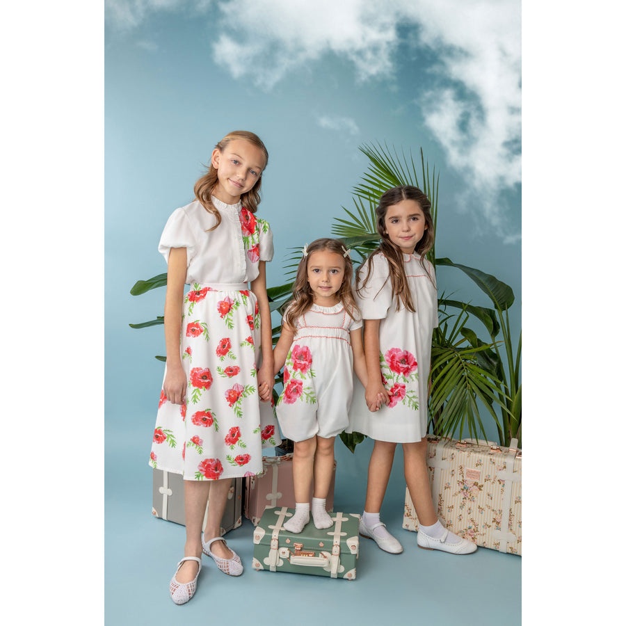 Belati Coral Flower Print Skirt Set