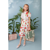 Belati Coral Flower Print Skirt Set