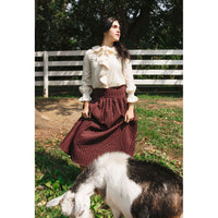 Ava and Lu Maroon QuiltedSkirt