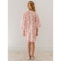 Petite Amalie  Pink Print oroccan Print Bow Neck Dress